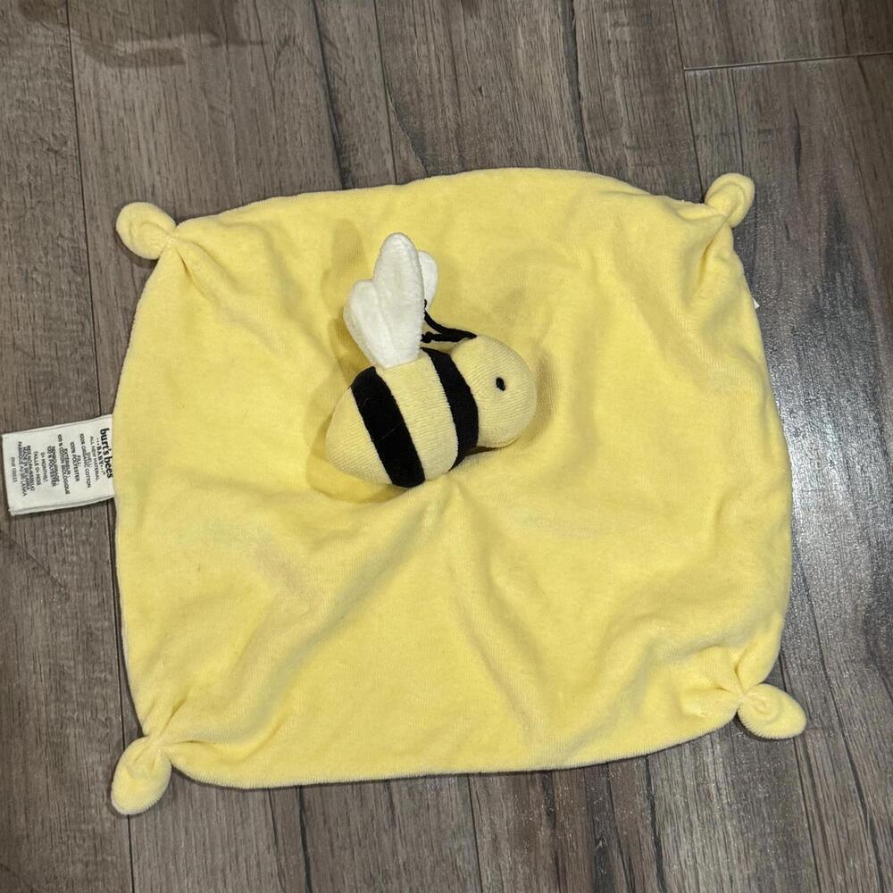 Burt's Bees Yellow Bee Lovey Security‎ Blanket Hold Me Bee 100% Cotton 2023 10"